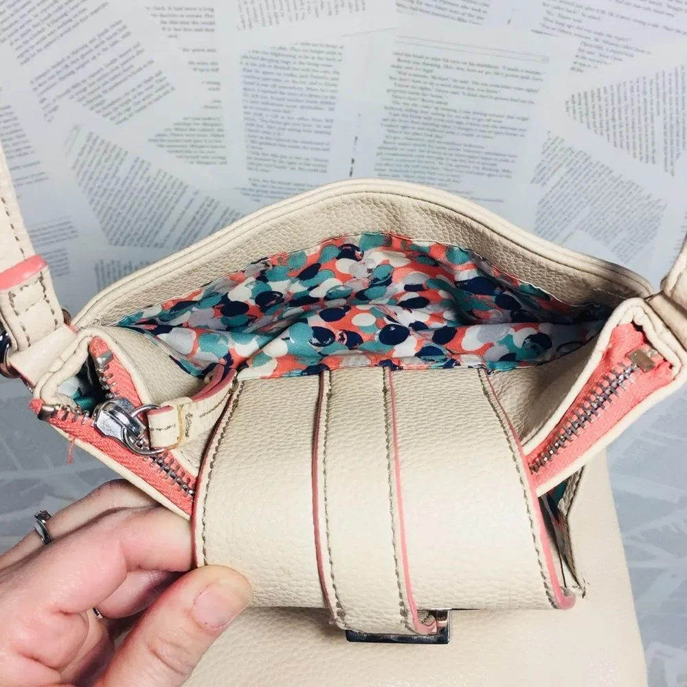 Nine West Trifold Crossbody Purse Nude Coral